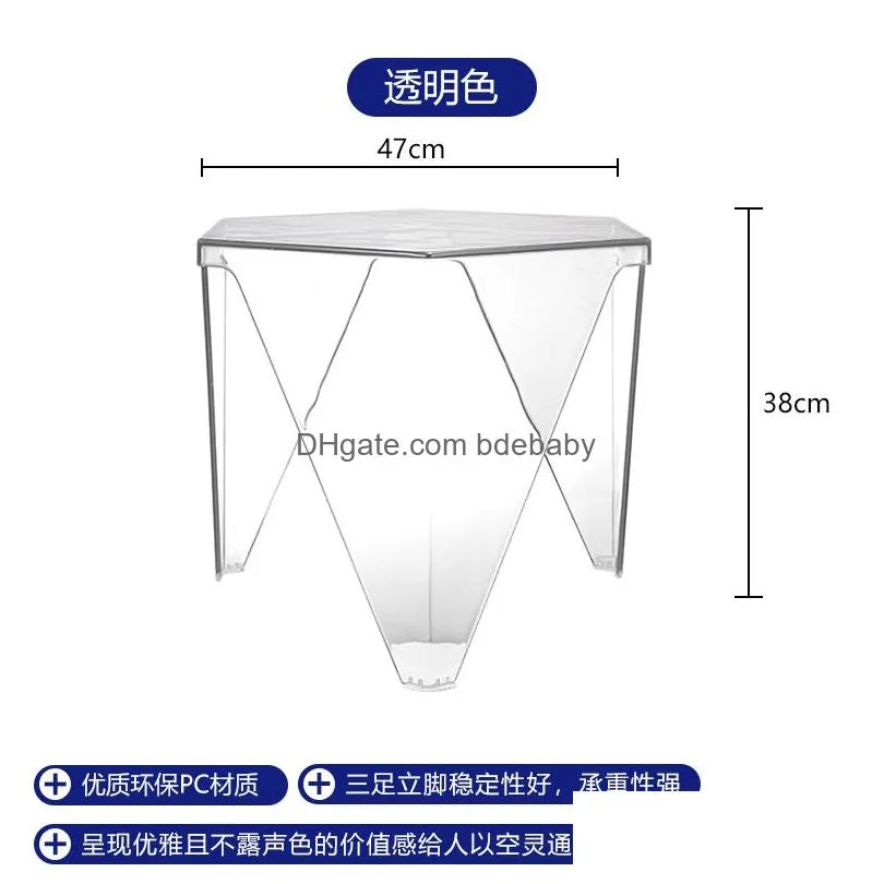 Living Room Furniture Nordic Transparent Acrylic Tea Zhuo Simple And Modern Edge Table Small Negotiation Drop Delivery Home Garden Dhseq