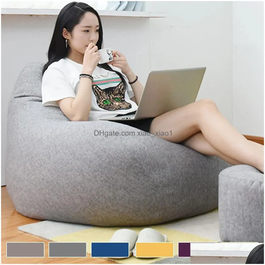chair covers lazy sofa cover large bean seat bag comfortable outdoor cloth pouf puff couch tatami living room beanbags 2023 231211