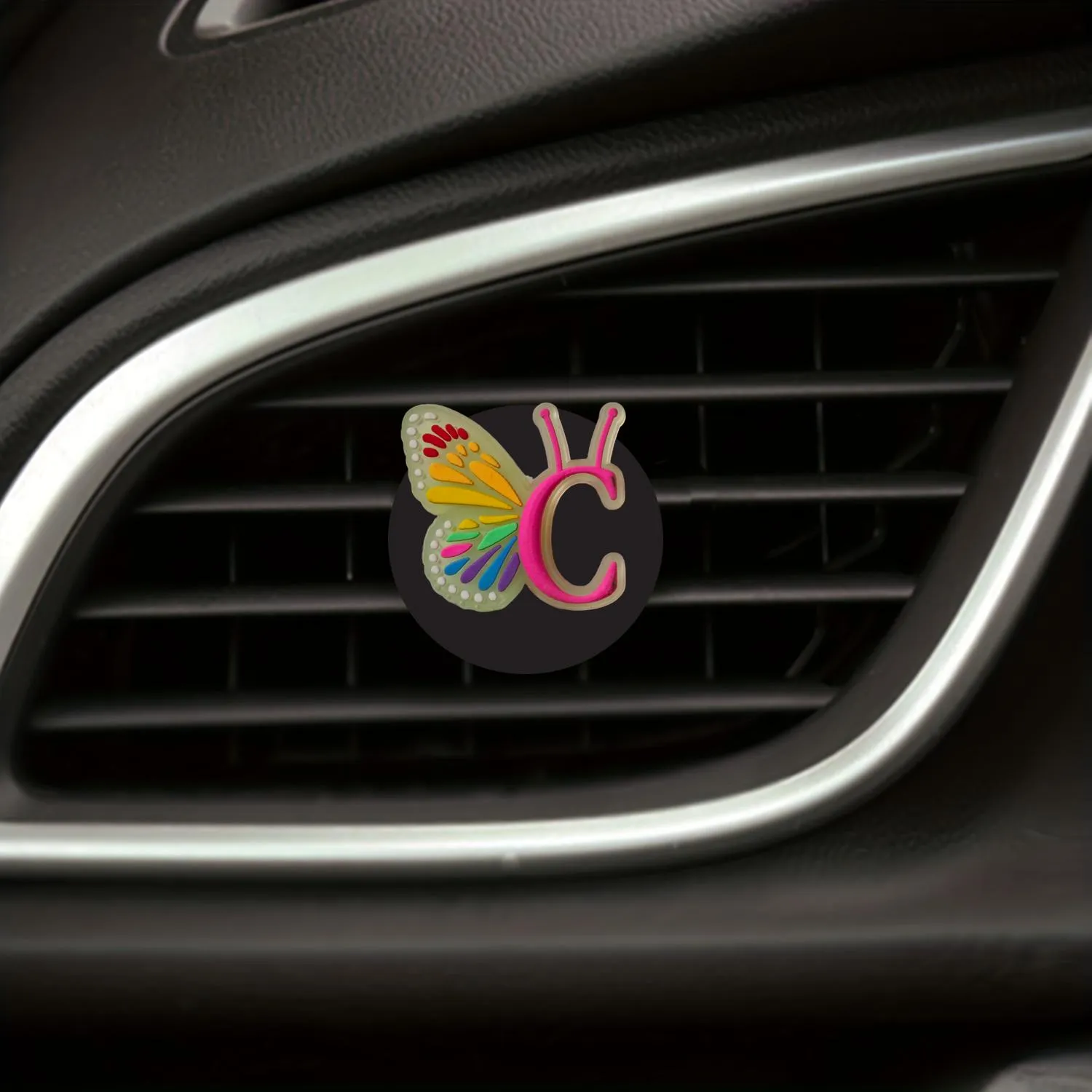 fluorescent letter butterfly cartoon car air vent clip auto outlet clips freshener perfume conditioner