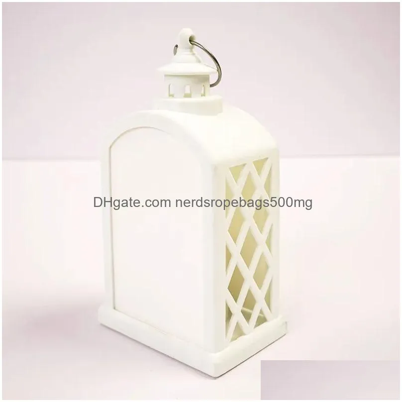 Christmas Decorations Sublimation Led Lanterns Fireplace Lamp Handheld Light Double Sided For Home And Outdoor Ups New Drop Delivery G Dhgxh