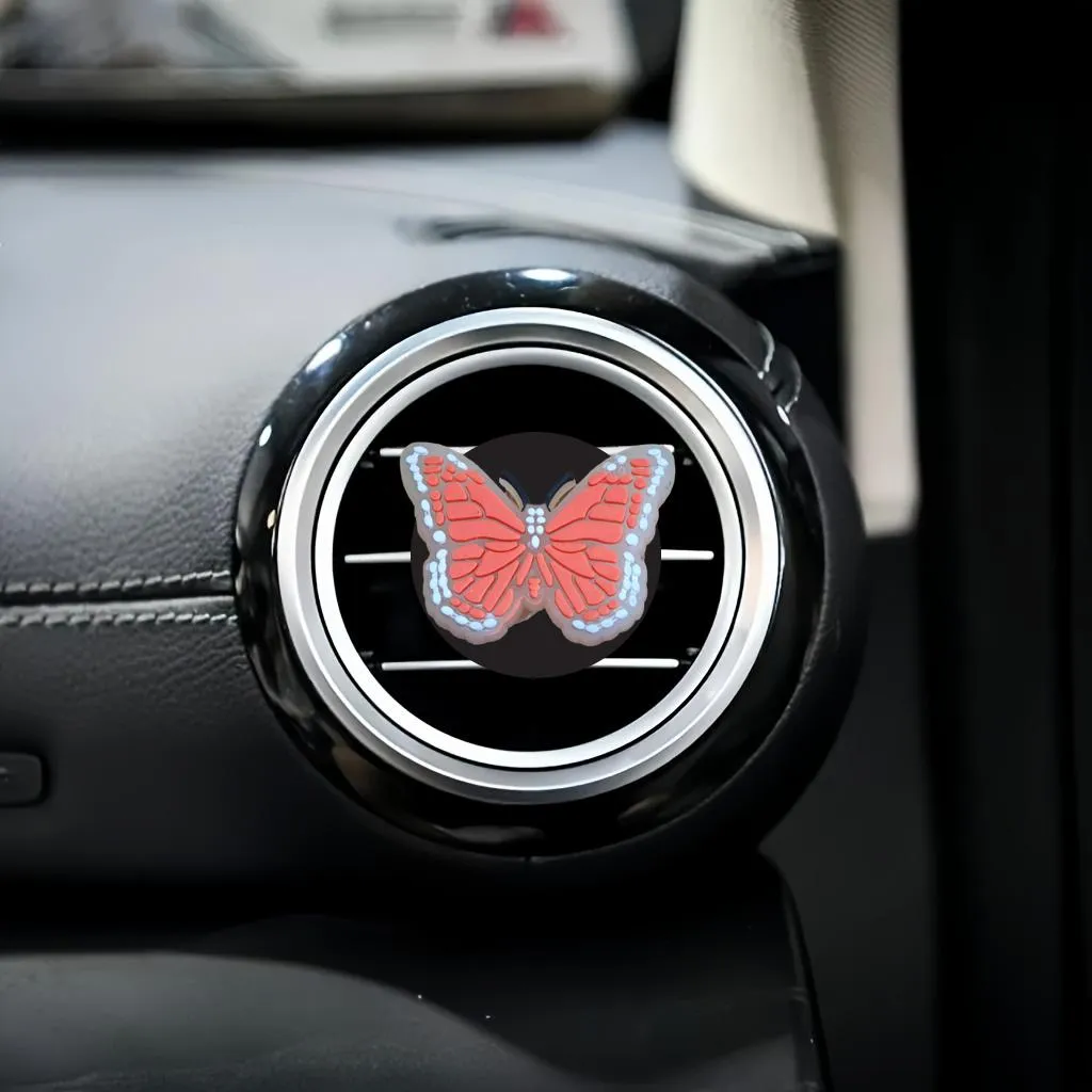 fluorescent butterfly 6 cartoon car air vent clip conditioner outlet perfume clips auto for office home square head freshener conditioning