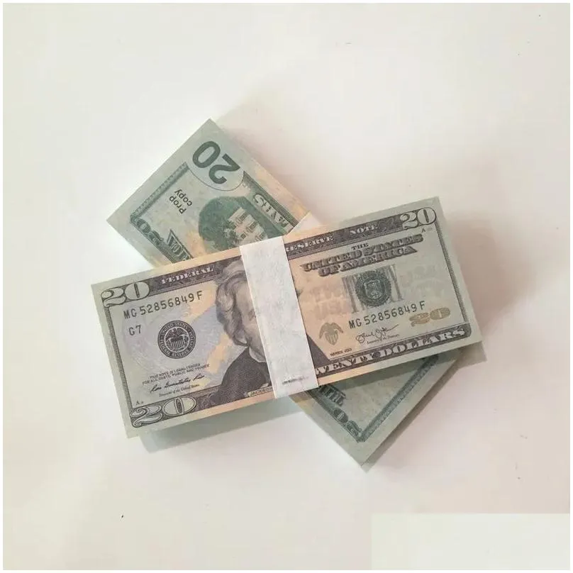 Wholesales Prop Money USA Dollars Party Supplies Fake Money For Movie Banknote Paper Novelty Toys 1 5 10 20 50 100 Dollar Currency Fake Money For Child