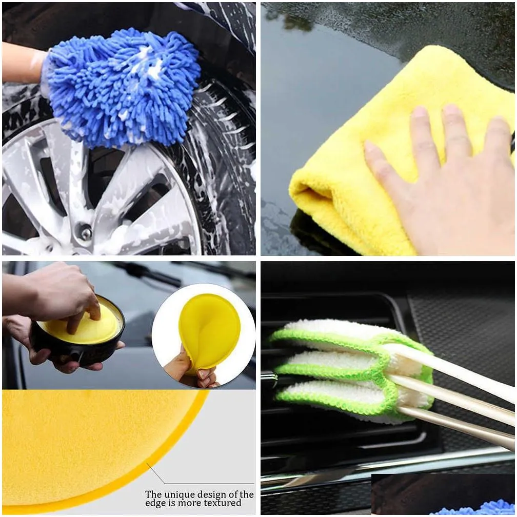 New Detail Brush Car Cleaning Brush Detailing Brush Set Dirt Dust Clean Brushes For Car Interior Exterior Leather Air Vents Cleaning
