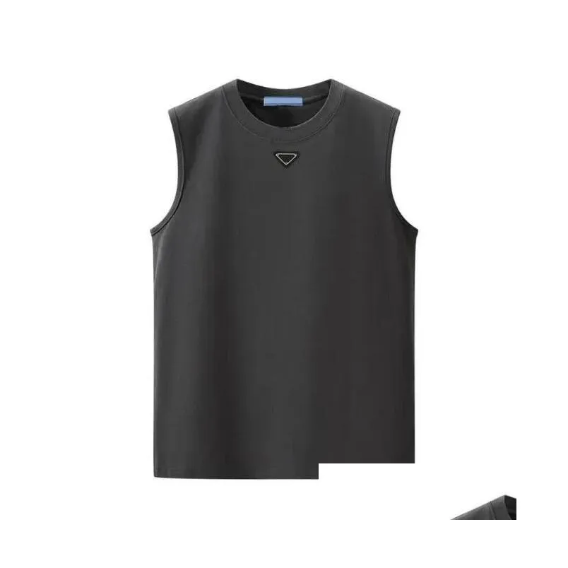 Designer High-quality Men`s T-Shirts Sleeveless Vest Fashion Pure Cotton Fitness Running Sports Summer Loose Vest