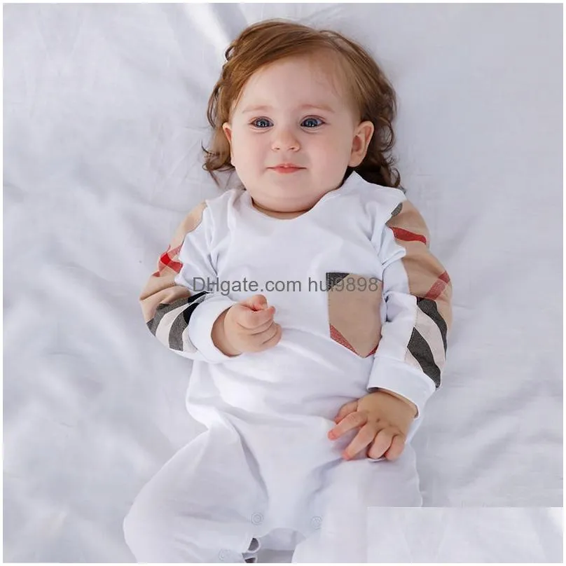 wholesale baby boy girl 0-24mths born pure cotton bodysuit with cap jumpsuit one-piece onesies jumpsuit toddler infant kids playsuit