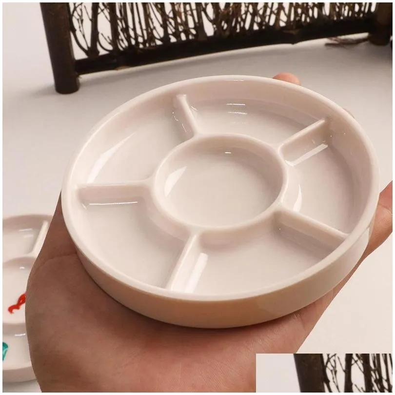 Supplies Holes Imitation Porcelain Watercolor Palette Art Paint Drawing Tray Color Palette for Oil Painting Pallet Office Supply