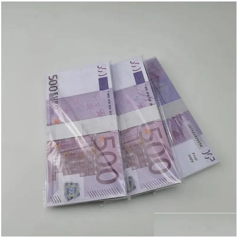 Party Supplies Movie Money Banknote 5 10 20 50 Dollar Euros Realistic Toy Bar Props Copy Currency Faux-billets 100Pcs/Pack