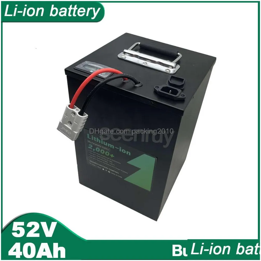 Batteries 52V 40Ah Li Ion With  Built-In Lithium Polymer Battery Pack For 2000W 5500W Tricycle E-Bike Bicycle Motorcycle Scoote Dhfbu