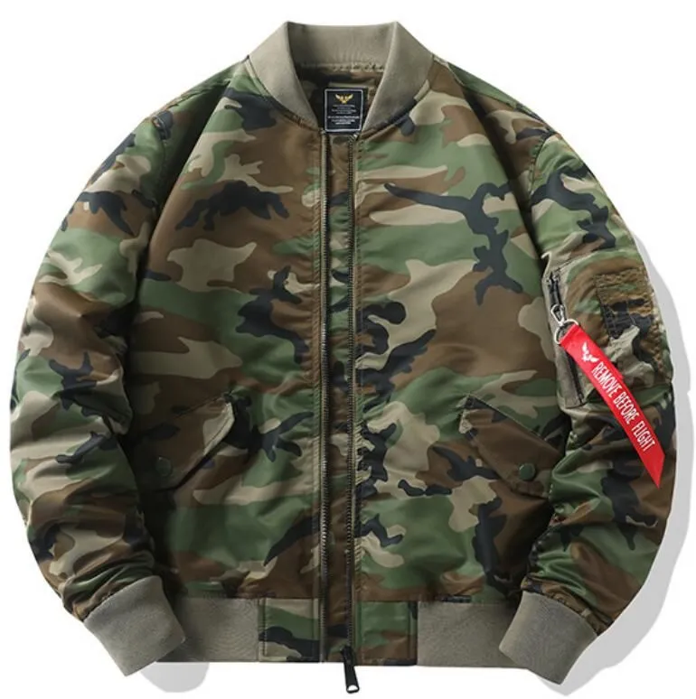 2024 new mens Autumn/Winter Camo Coat Air Force MA1 Pilot Jacket Men`s Flight Jacket Coat