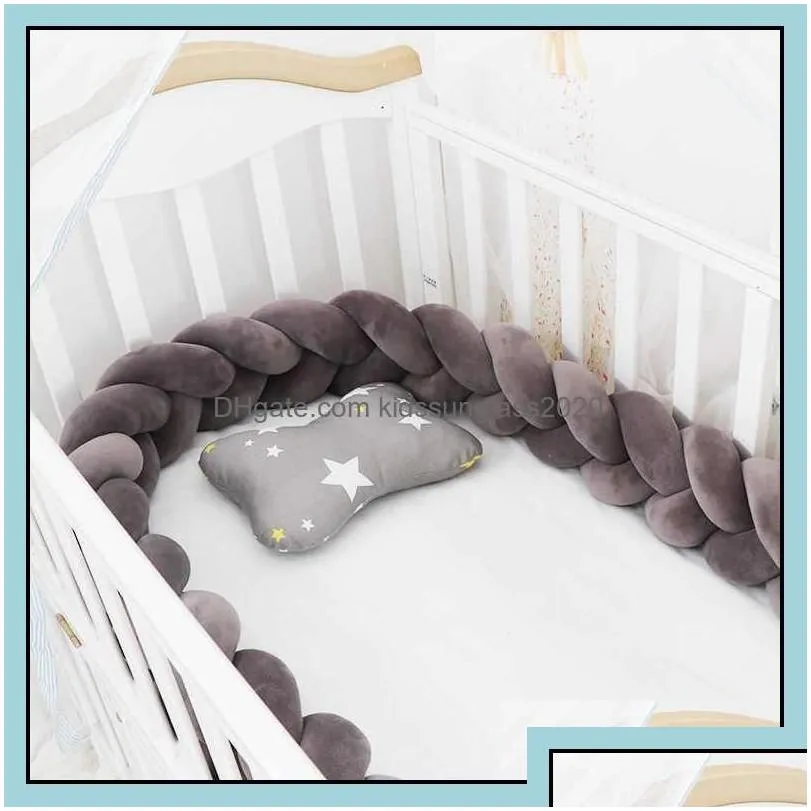 Bed Rails Baby Bumper Braided Crib Bumpers For Boys Girls Infant Protector Cot Tour De Lit Bebe Tresse Room Decor Q0828 Drop Del Deli Dhjbt