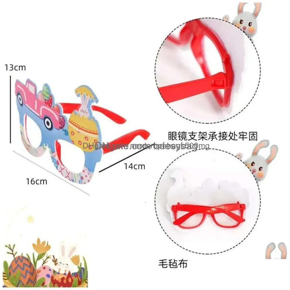 Other Festive & Party Supplies Easter Glasses Frame Chick Egg Bunny Happy Po Props Booth Glass Kids And Adts Spring Event Drop Deliver Dhr7R