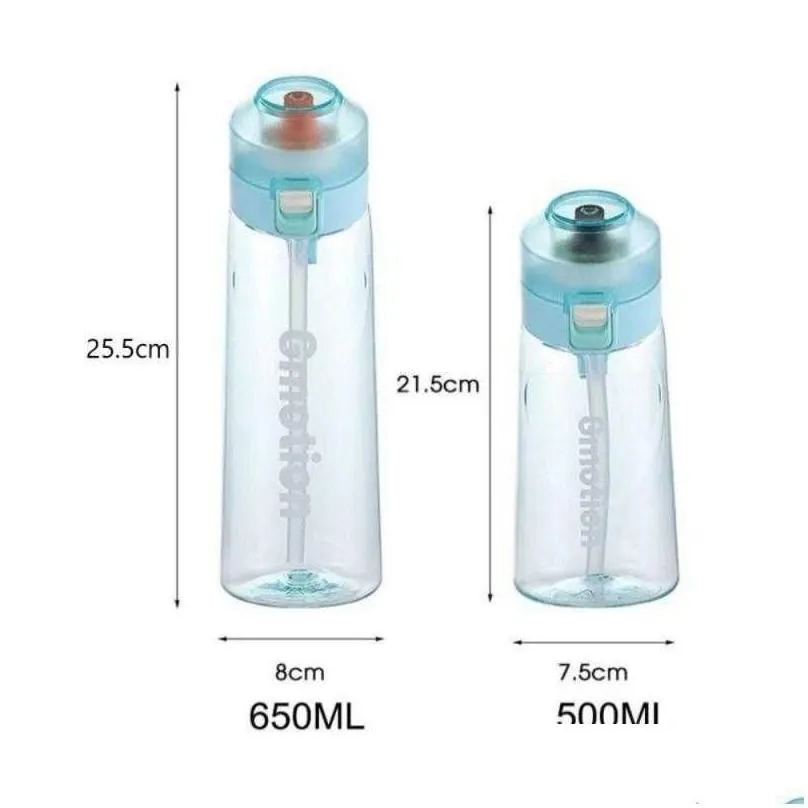 Water Bottles 650/500Ml Fitness Sports Fragrance Plastic Air Up With St Scent Fruit Flavour For Outdoor Hiking Drop Delivery Home Ga