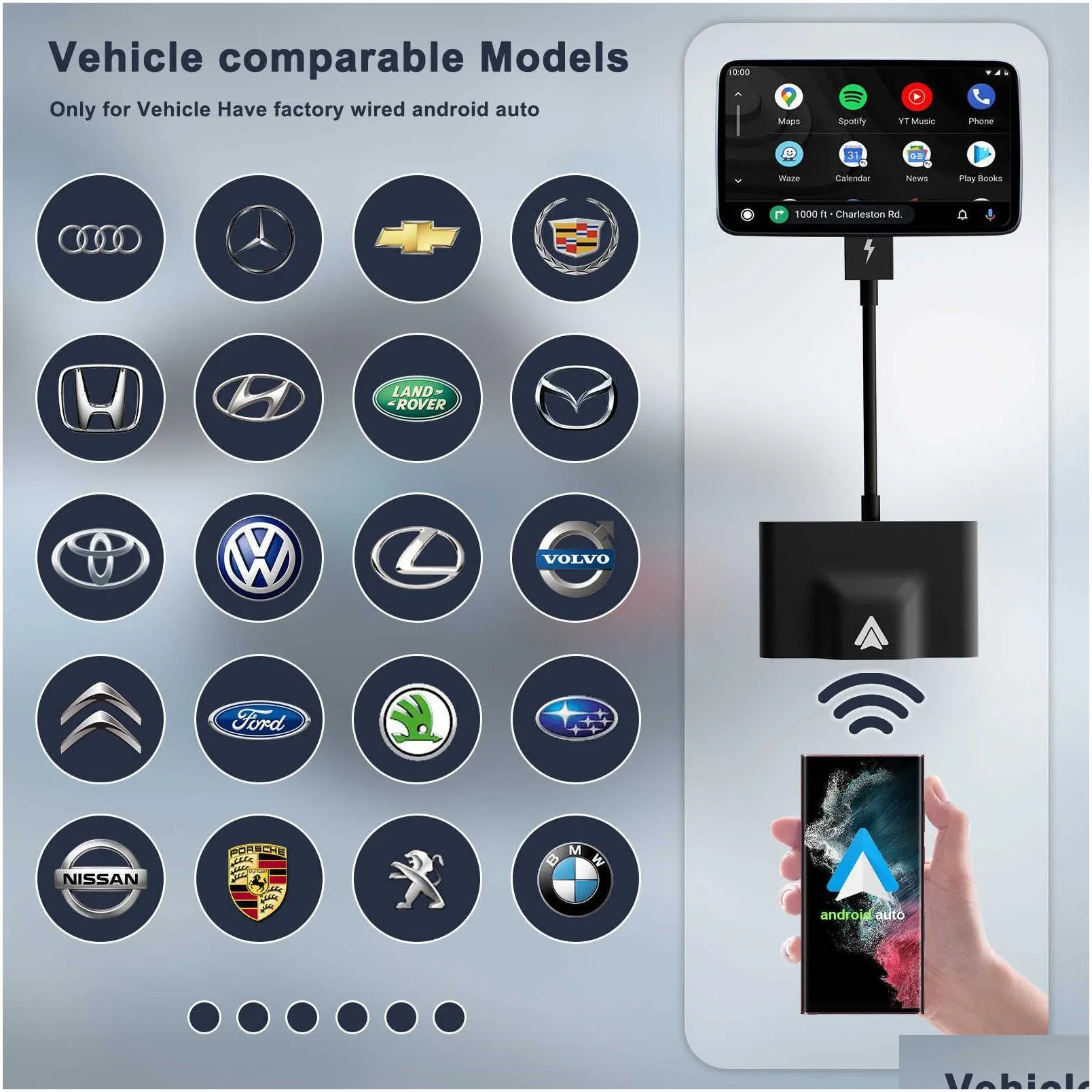 New Wireless CarPlay Adapter For iPhone Android 5GHz WiFi Wireless Auto Car Adapter Wireless Carplay Dongle Plug Play Online Update