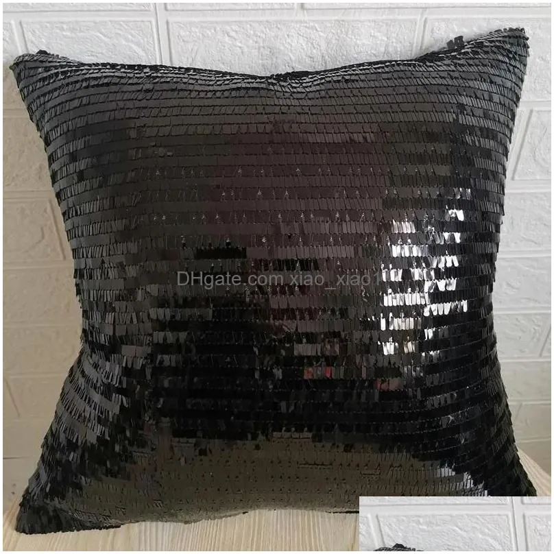 pillow wedding decoration silver sequins super shiny square case bar covers to show off the couch s cover