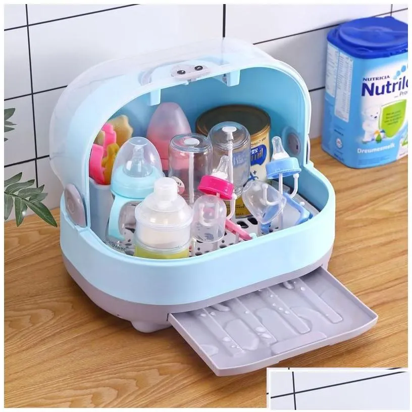 Baby Bottles# Bottle Drying Rack 3 Colors Feeding Bottles Cleaning Storage Nipple Shelf Pacifier Cup Holder 21C3 Drop Delivery Kids