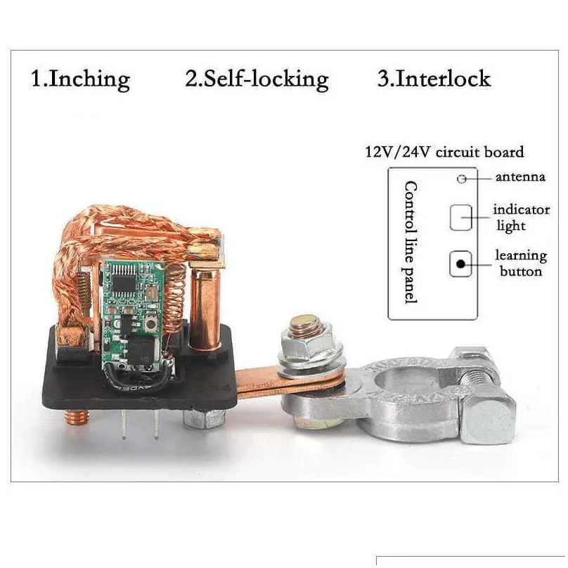 12V Universal Battery Switch Relay 120A/200A/250A Integrated Wireless Remote Control Disconnect Cut Off Isolator Master Switches