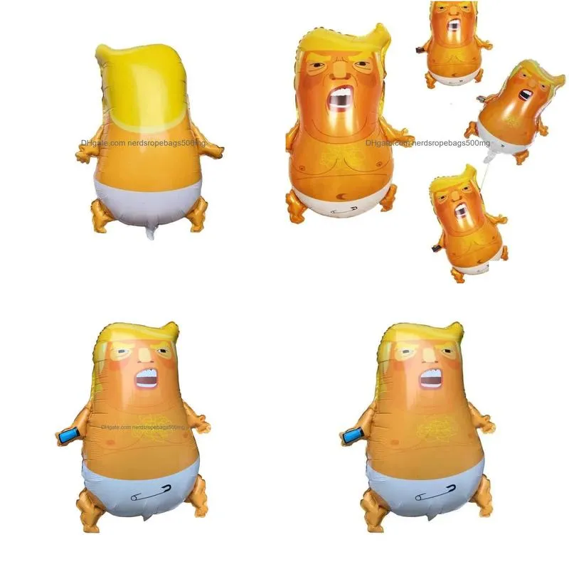 Other Festive & Party Supplies 44X58Cm 23 Inch Ups Angry Baby Trump Balloons Cartoon Aluminum Film Shiny Donald Toys Pinata Gag Gifts Dhhl1