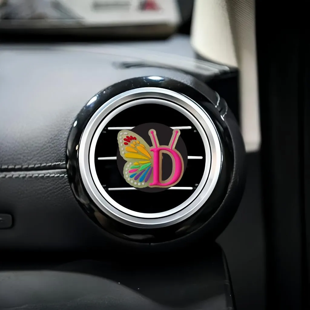 fluorescent letter butterfly cartoon car air vent clip auto outlet clips freshener perfume conditioner