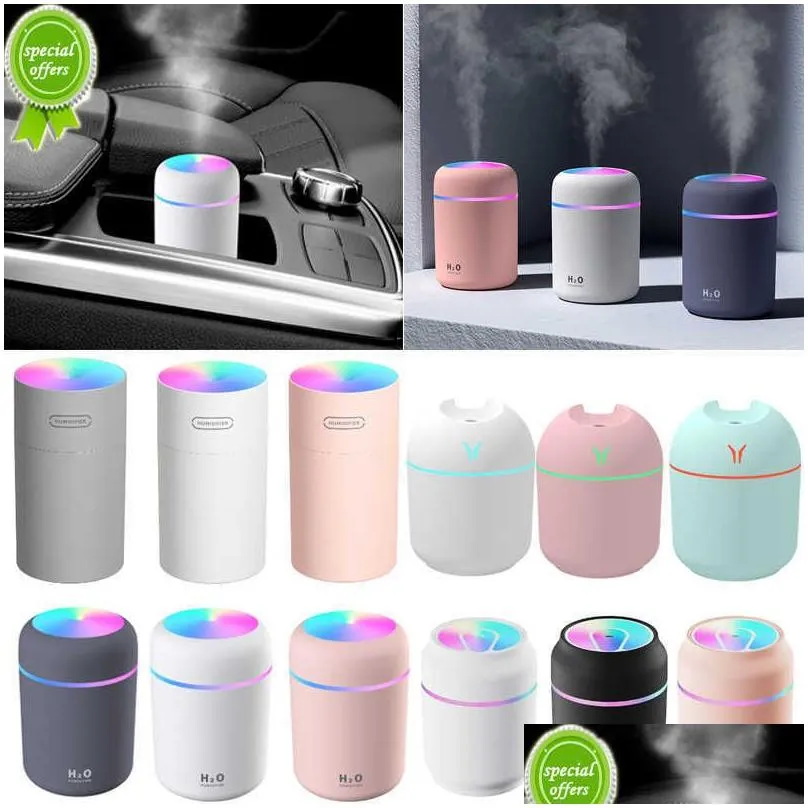 New 300ML Mini Air Humidifer Aroma Essential Oil Diffuser with LED Lamp USB Mist Maker Aromatherapy Humidifiers for Home Car