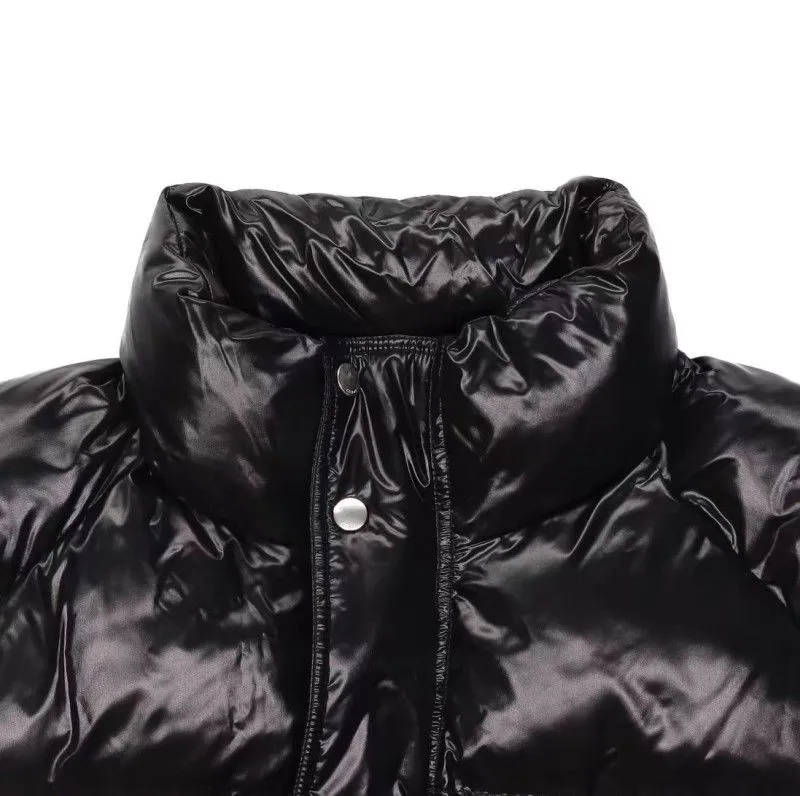 designer men`s jacket shiny winter windproof warm down jacket hooded jackets couple sweatshirts hip hop trench coat2024