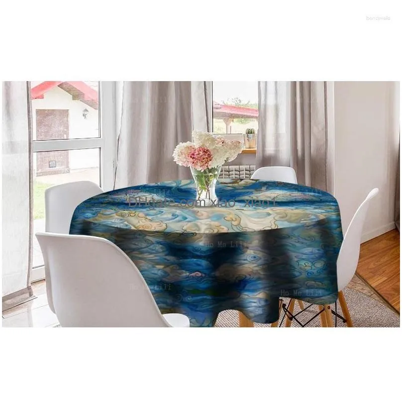 table cloth goddess in love thousand-hand kwan-yin contemporary buddhism round tablecloth by ho me lili for kitch tabletop decor