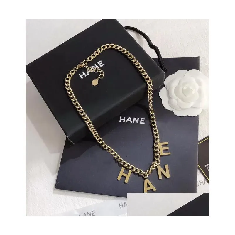 23ss Fashionable 18K Gold Plated Stainless Steel Necklaces Choker Letter Pendant Statement Fashion Womens Necklace Wedding Jewelry Accessories