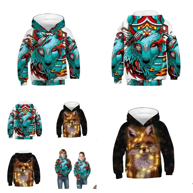 family matching outfits childrens clothing big kids fall/winter cute dog digital print hooded sweater boys and girls jackets
