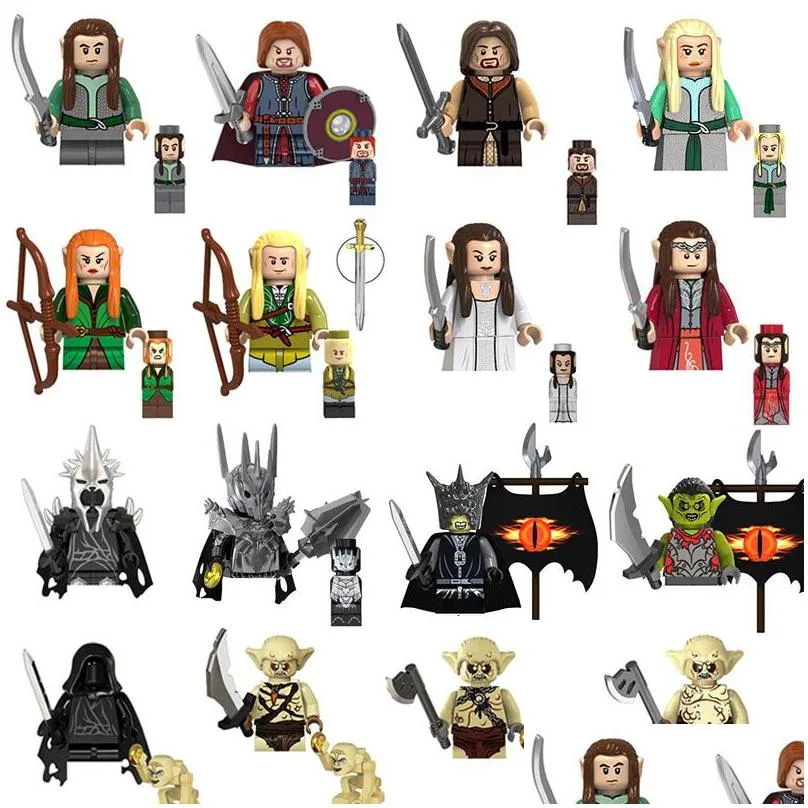 Lord of the Rings Blocks Toy Elves Orcs Army Mini Action Figures Buidling Bricks Toys Gift