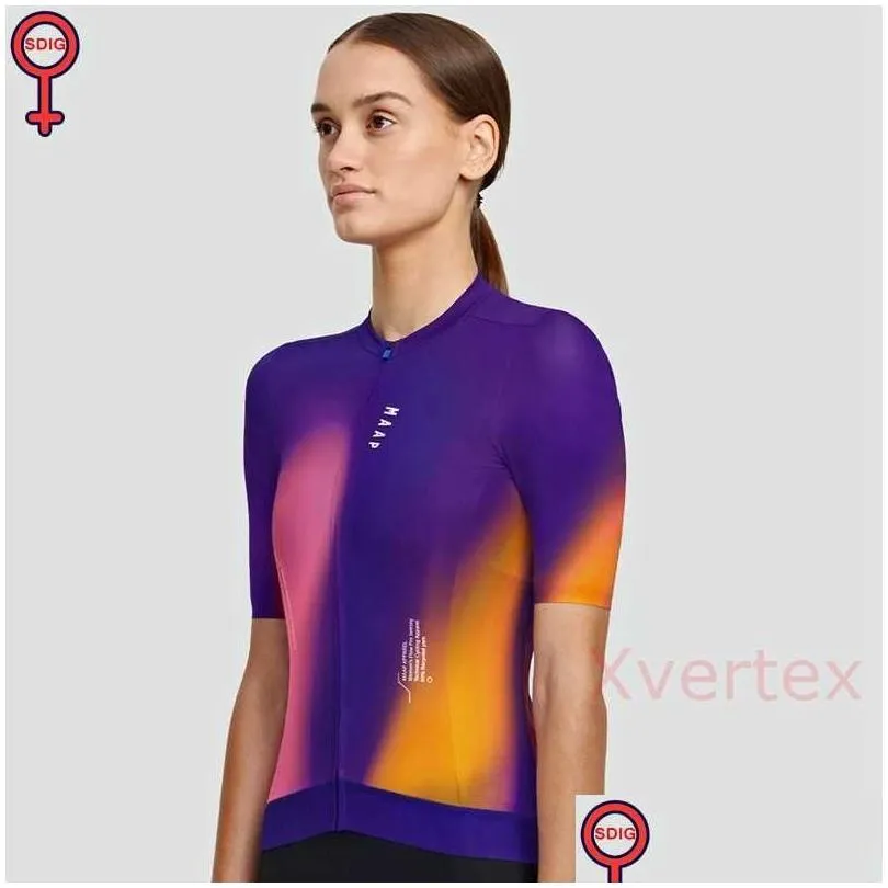 2022 maap summer women short seve cycling jersey bicyc team breathab quick dry shirts bike wear stitching color clothing aa230524