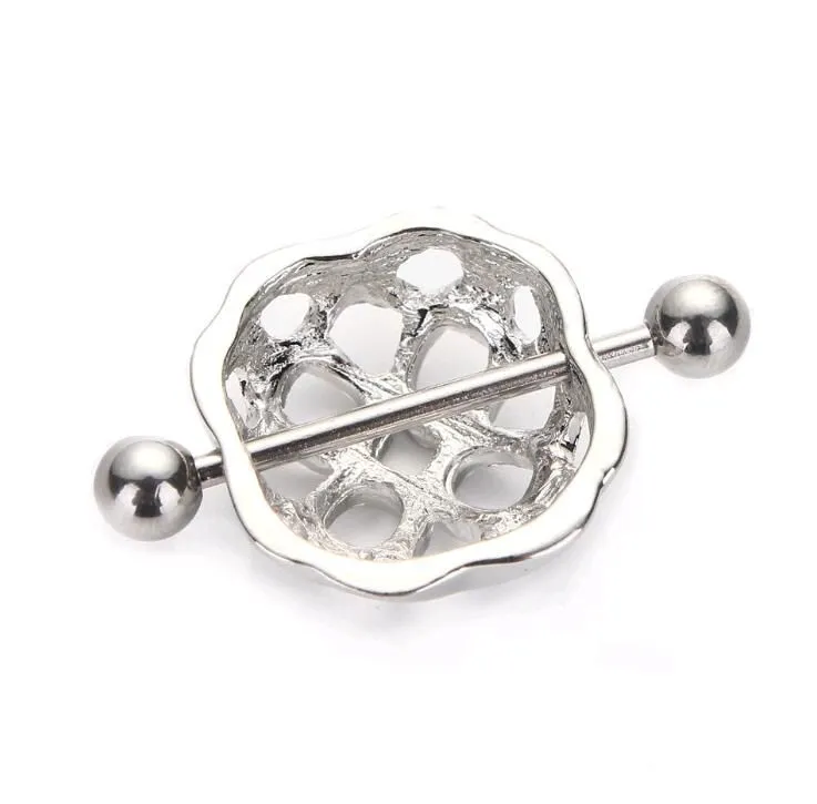 Hollow Nipple Rings Piercing Shield Covers Stainless Steel Nipples Nail Skull Scorpion Leaf Adjustable Women Pierced Body Jewelry on