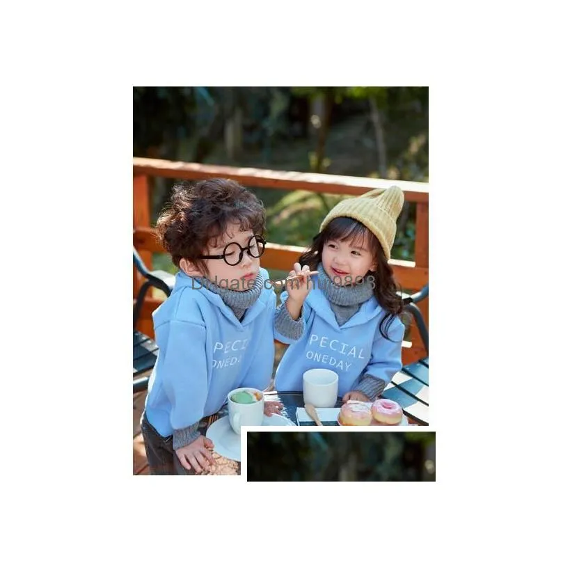 family matching outfit clothes 2019 winter coat mom and daughter full sleeve baby blue