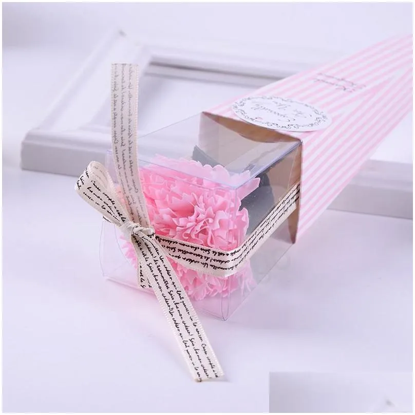 Single Branch Soap Carnation Flower Artificial Soaps Carnation With Package Box Mothers Teachers Day Thanksgiving Flowers Gift BH8256