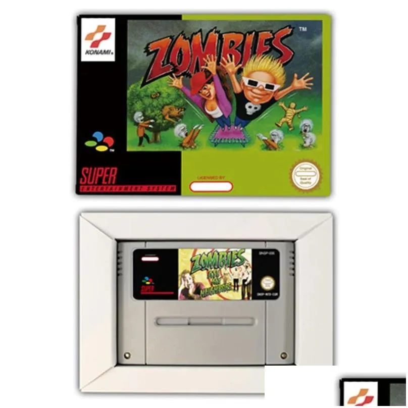 Cards Action Game for Zombies Ate My Neighbors USA or EUR version Cartridge for SNES Video Game Consoles