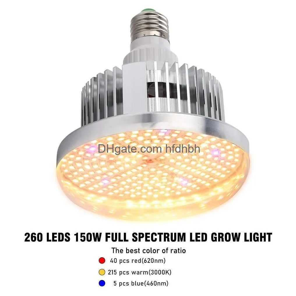260 leds grow light full spectrum 150w warm white plant phyto lamp led bulb for plants flowers garden indoor growing tent greenhouse