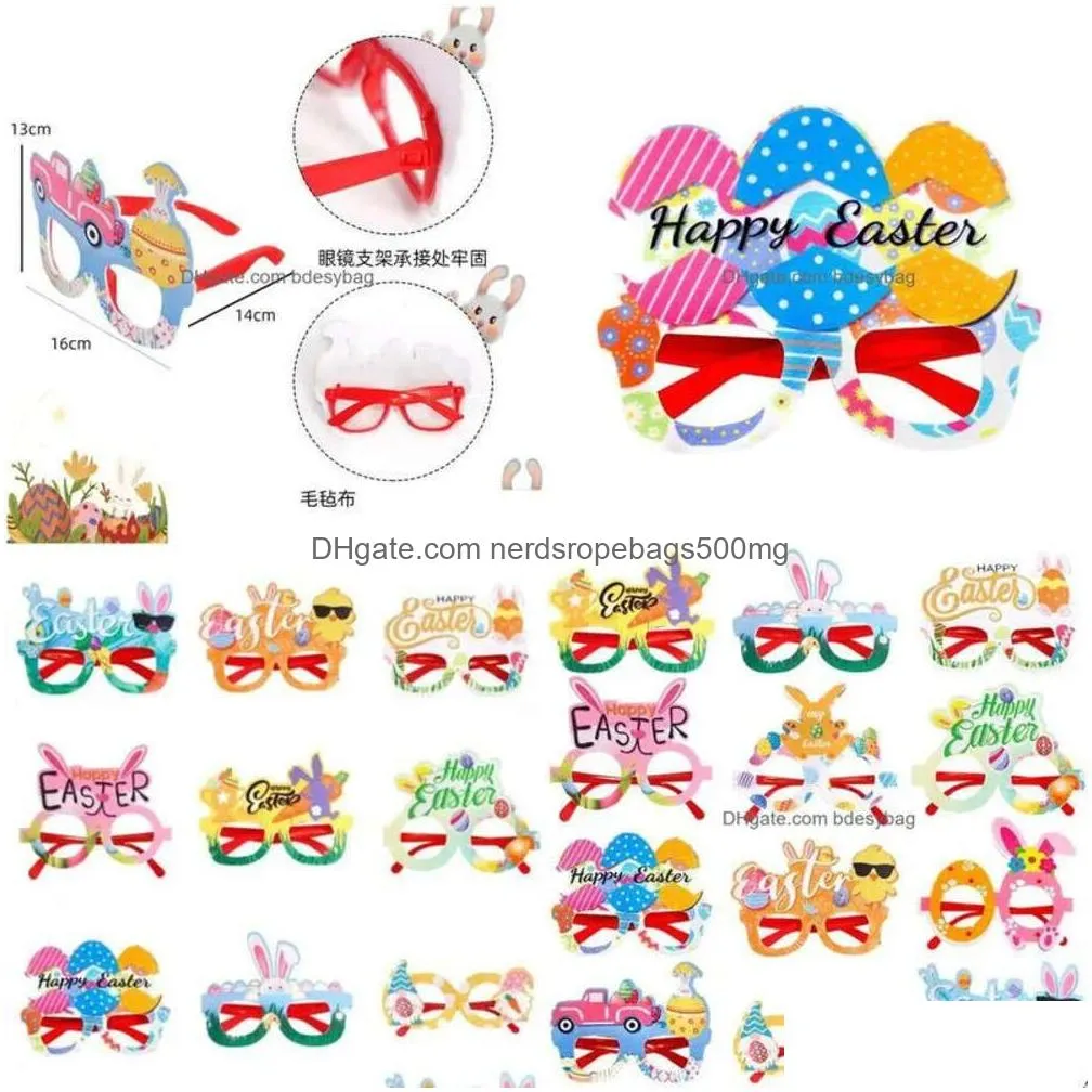 Other Festive & Party Supplies Easter Glasses Frame Chick Egg Bunny Happy Po Props Booth Glass Kids And Adts Spring Event Drop Deliver Dhr7R