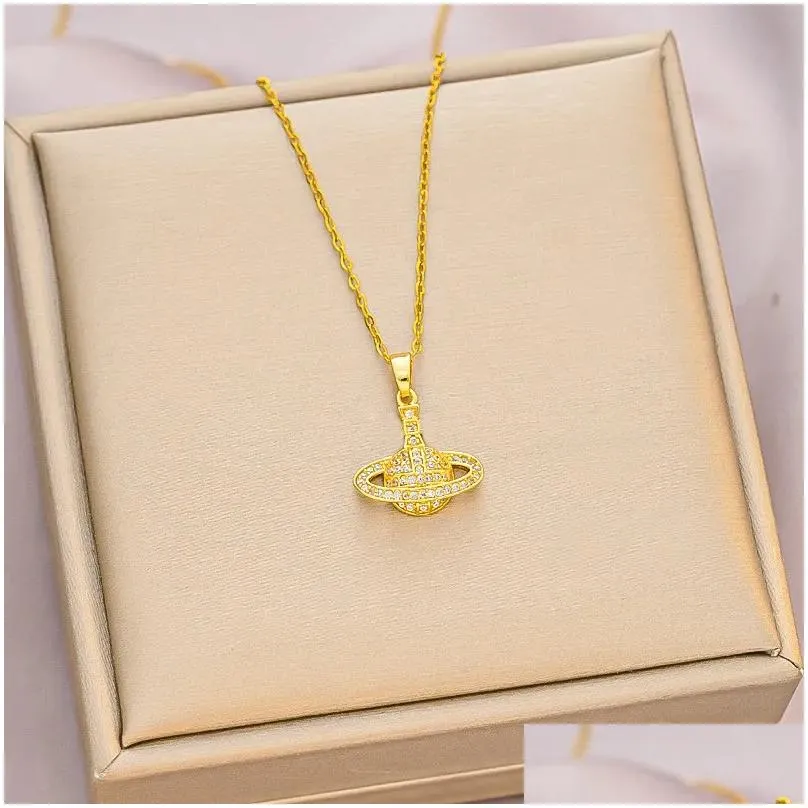 viviane westwood necklace women designer gold jewelry woman necklaces clover gold silver cuban link chain choker womens luxury classic stainless steel