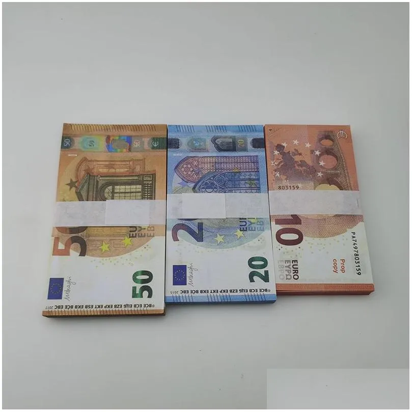 Party Supplies Movie Money Banknote 10 20 50 100 200 500 Dollar Euros Realistic Toy Bar Props Copy Currency Faux-billets 100PCS/Pack