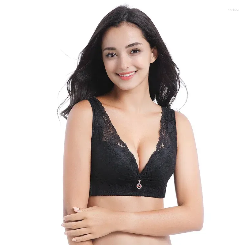 Bras Large Size Ultra-thin Striped Lace Bra Female Sense Top Quality Underwear XL