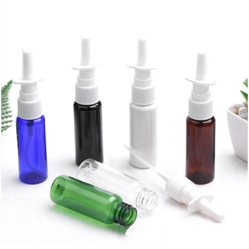wholesale 20ml empty medical spray bottle packaging bottles with straight nasal plastic medicine liquid bottles