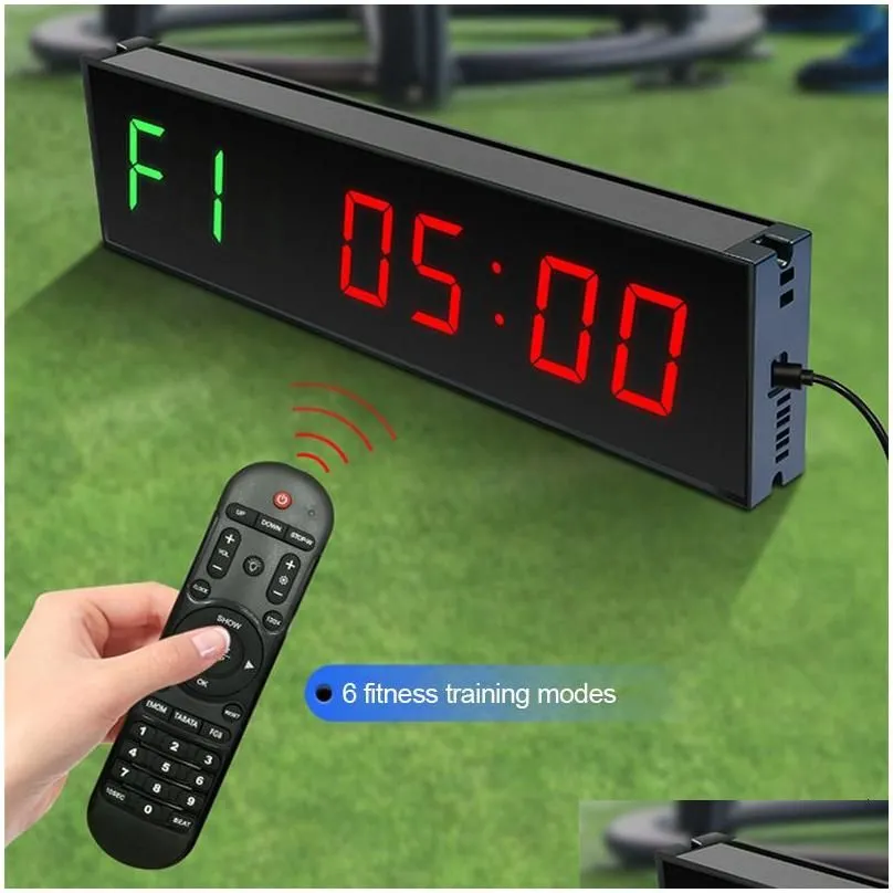 Kitchen Timers Kitchen Timers Led Large Sn Gym Timer 1.5Inch Digital Training Studying Count Down/Up Alarm Clock Remote Control Sport