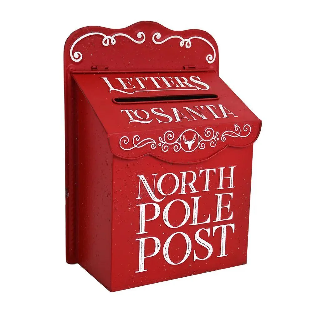 Garden Decorations Outdoor Metal Mailbox Christmas Leaving Message Post Box Wall Mounted Farmhouse Design North Pole 231124