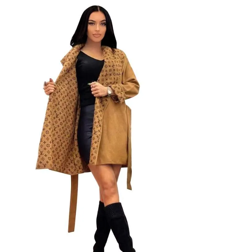 NEW Women`s Wool Blends Coats casual fashion Luxury brandlv Designer woolen overcoat