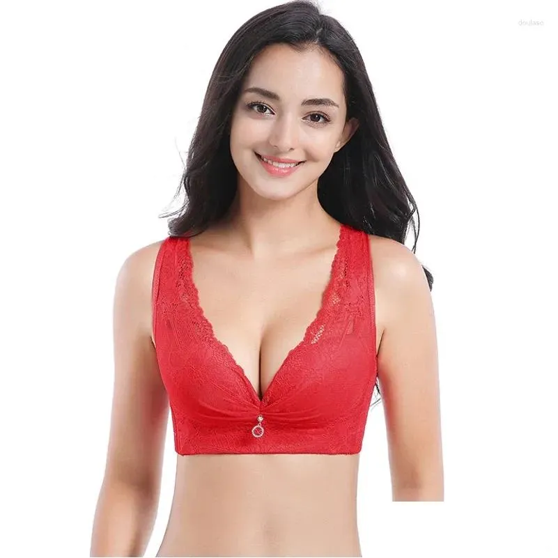 Bras Large Size Ultra-thin Striped Lace Bra Female Sense Top Quality Underwear XL