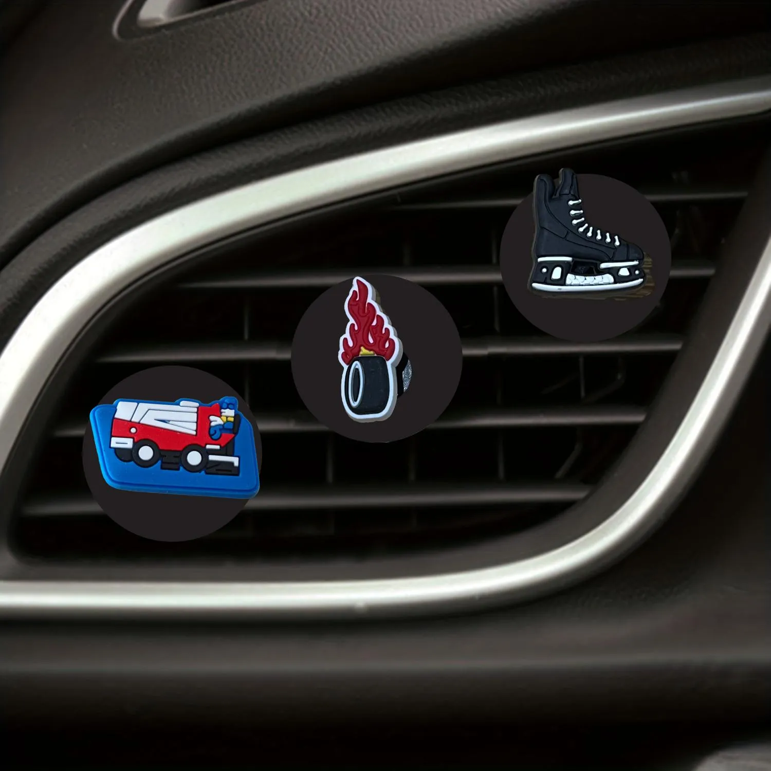 ice hockey cartoon car air vent clip diffuser conditioner outlet perfume clips auto freshener decorative