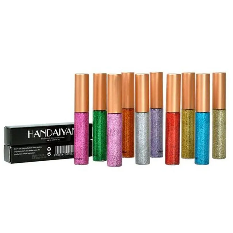 Makeup Glitter EyeLiner Shiny Long Lasting Liquid Eye Liner Shimmer eye liner Eyeshadow Pencils with 10 colors for choose