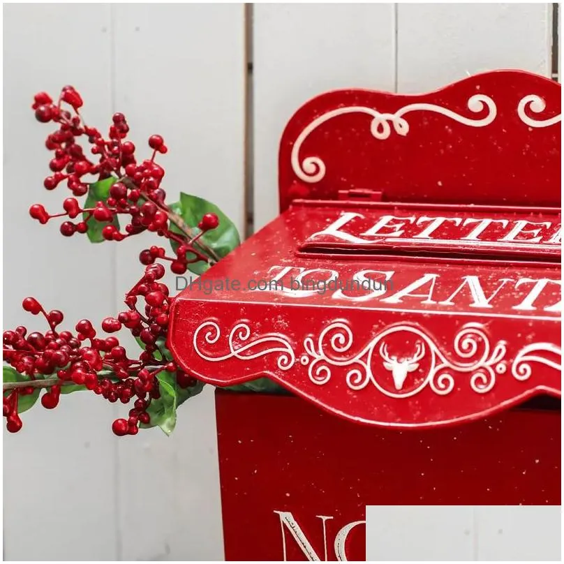 Garden Decorations Outdoor Metal Mailbox Christmas Leaving Message Post Box Wall Mounted Farmhouse Design North Pole 231124