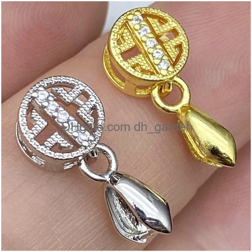 Jewelry Settings S925 Sier Pearl Pendant Mounts Necklace Accessories Diy Enamel Bat Drop Deliver Delivery Dhbak
