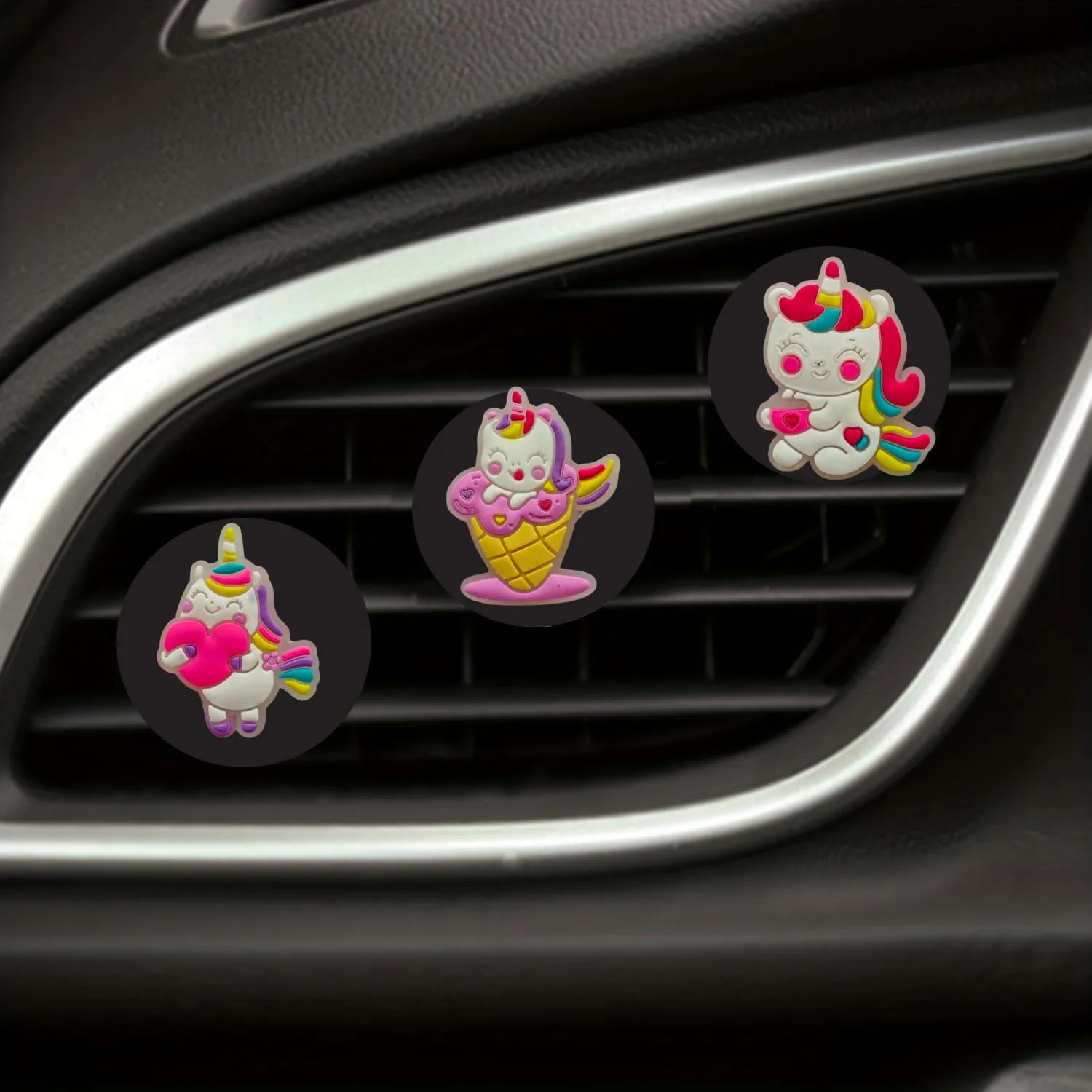 fluorescent unicorn cartoon car air vent clip clips auto freshener conditioner conditioning for office home outlet perfume decorative bulk