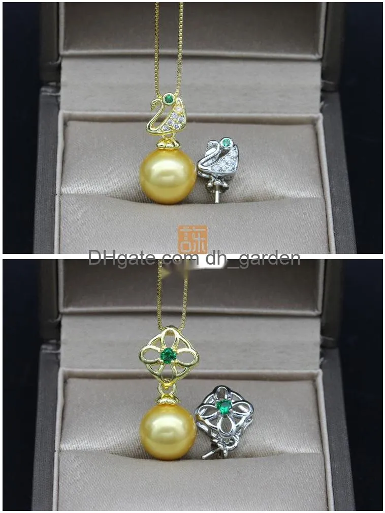 Jewelry Settings S925 Sier Pearl Pendant Mounts Necklace Accessories Diy Enamel Bat Drop Deliver Delivery Dhueq