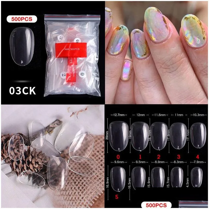 32 Styles Long Stiletto False Nails Tip Full Cover Coffin Ballerina Fake Nail 500pcs per bag DIY Salon tool